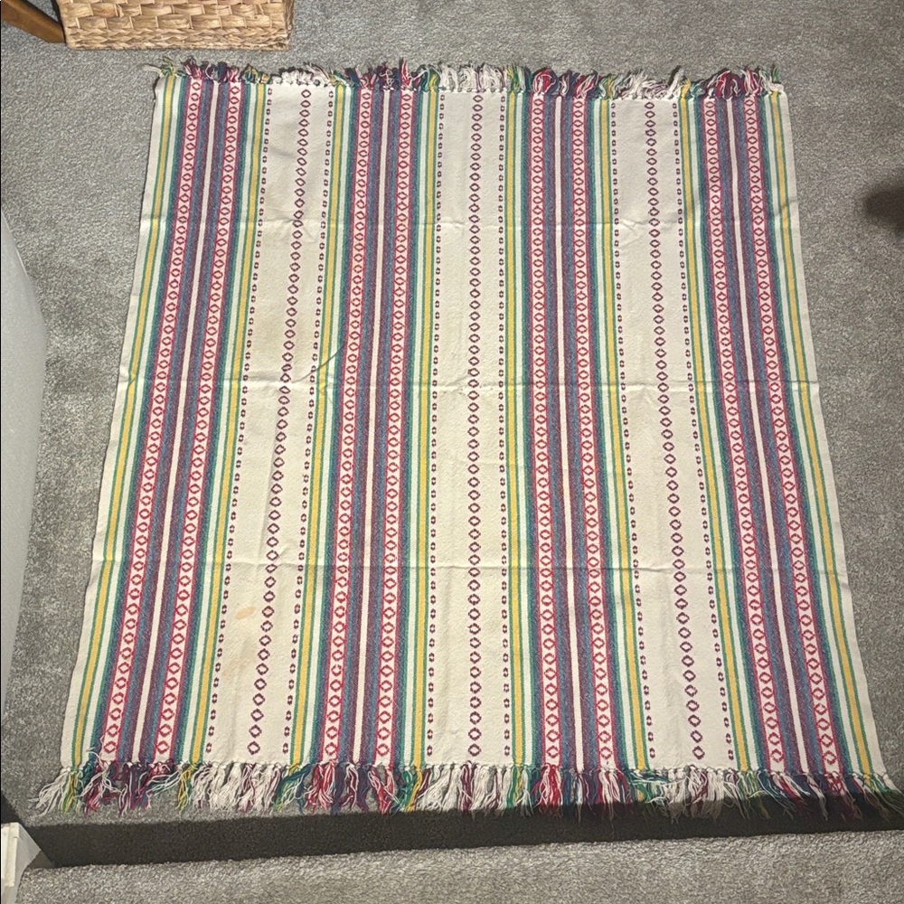 ๐ช Minga Textiles UO Flat-Woven Cotton Falsa Tapestry ~ 50โ x 60โ - Picture 3 of 7